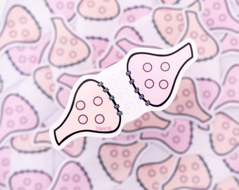 Pegatina impermeable Synapse: psicología, neurología, regalo para biólogo, regalo para estudiantes, pegatinas para estudiantes, STEM, pegatina para computadora portátil