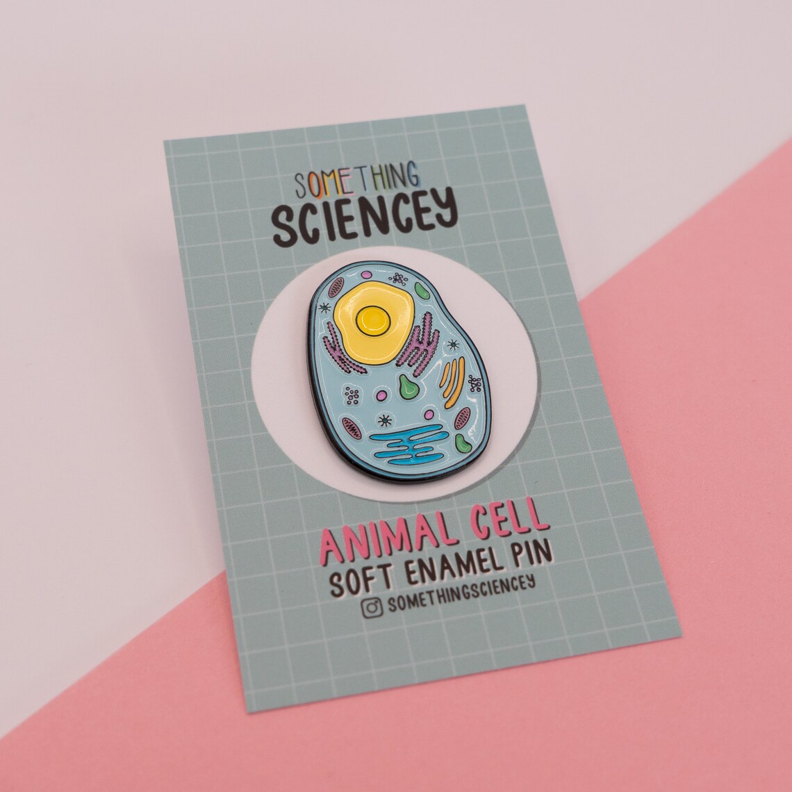 Animal Cell Soft Enamel Pin - 35mm - Biology Pin, Science Pin, Gift for ...