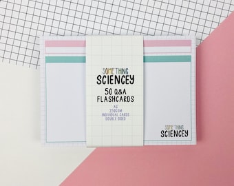 Q&A Flashcards - A6, 50, Double Sided, 250GSM - Bright, Colourful, Revision Cards, Theory, Papers, Concepts, Exam, Test Yourself, Self Study
