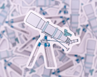Telescope Waterproof Sticker - Gloss Sticker, Astronomy, Physics, Space, Gift for Astronomy, Satellite, James Webb, Physics Sticker