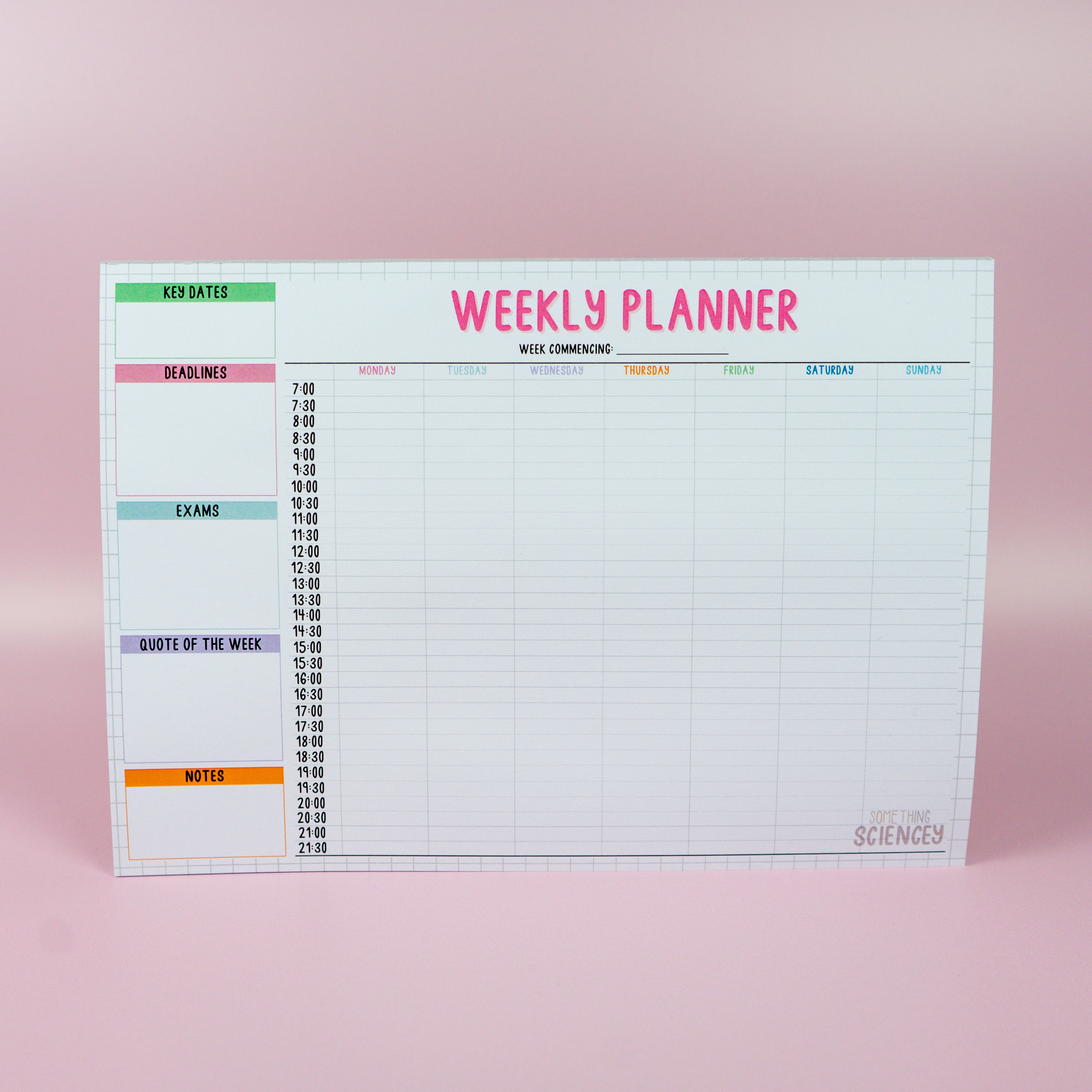 Weekly Planner Pad - A4, Colourful, Weekly Organisation, Notepad - Gift ...