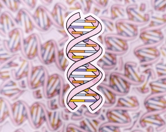DNA Double Helix Waterproof Sticker - Biology, Genetics, Gift for Biologist, Student Gift, Stickers for Students, STEM, Laptop Sticker