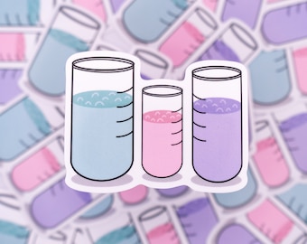 Test Tubes Waterproof Sticker - Lab Work, Gift for Chemist, Chemistry, Stickers for Students, STEM, Laptop Sticker, Cute Chemistry