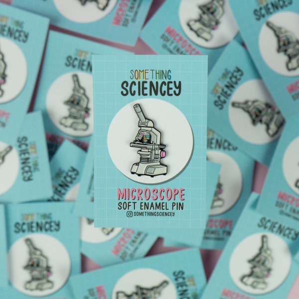 Microscope Soft Enamel Pin - 35mm - Microbiology Pin, Science Pin, Gift for Scientist, Lab Equipment, Biologist, Bioscientist Gift