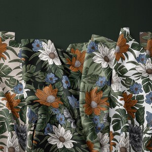 Earthy Floral Print Set of 5, Seamless Pattern, Digital Pattern, Repeat Pattern, Commercial Use, Fabric Design, Surface Pattern