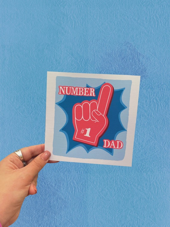 Number 1 Dad Foam Finger No. 1 Father’s Day Card - Etsy