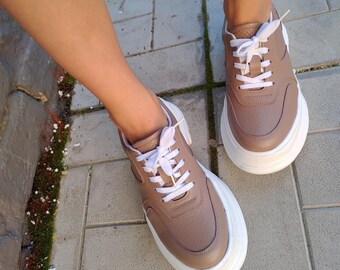 cute tan sneakers