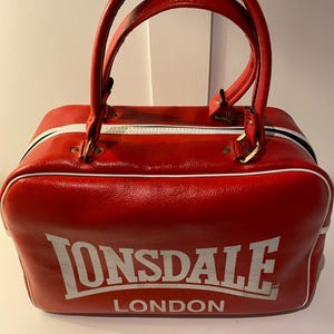 Lonsdale , Vintage 1990's Small Bowling Bag. Finished in Red With