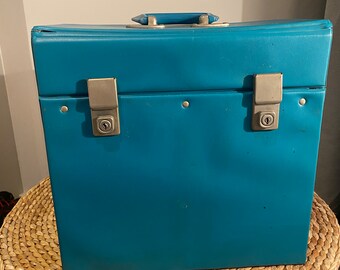Vintage 1970’s  12” Record Case finished in Turquoise