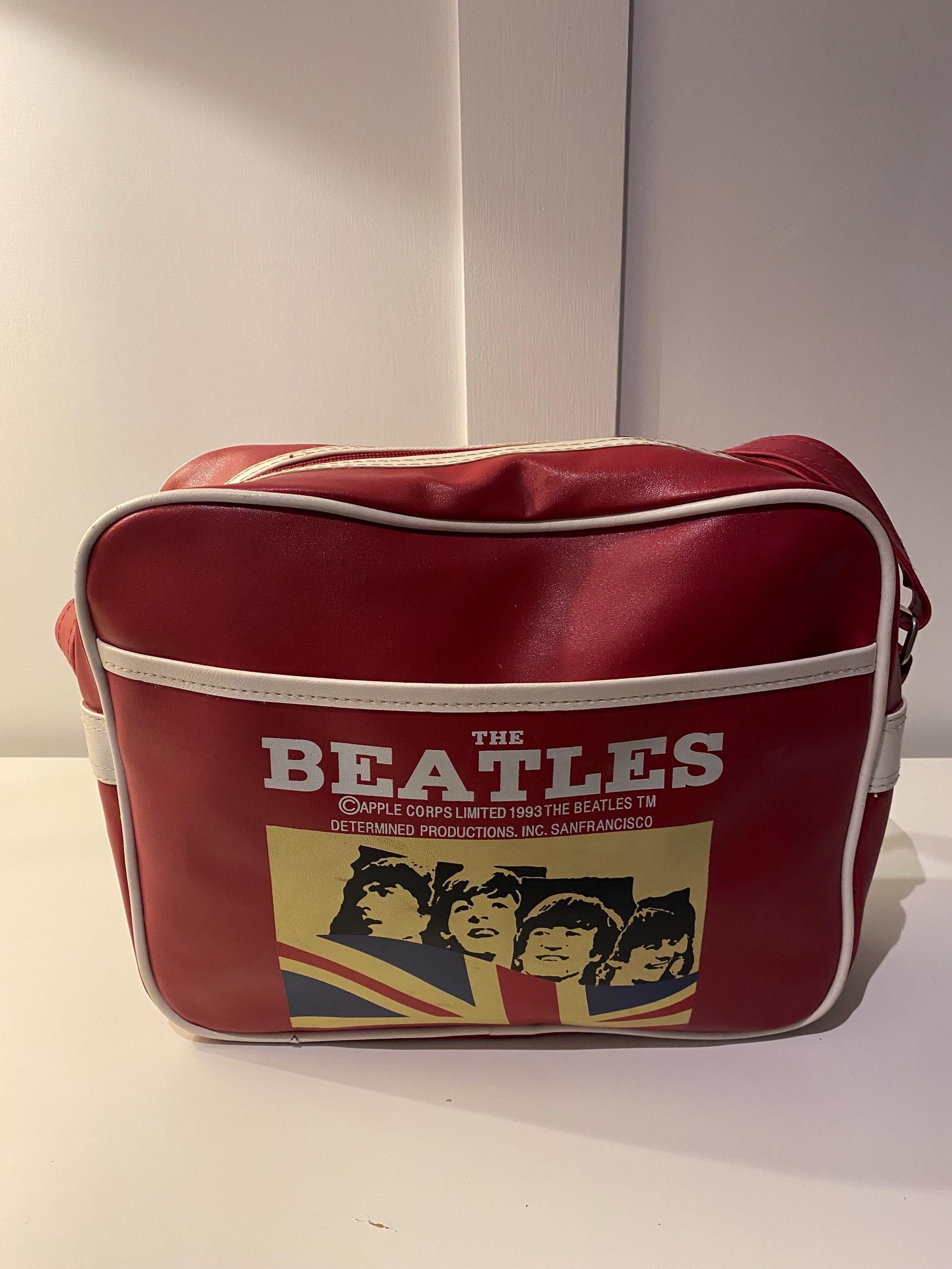 1993 . Beatles Shoulder Bag Finished in Red Vinyl With White Logo