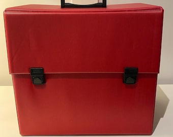VINTAGE レコードケース 1980年代のヴィンテージ12インチレコードケース。鮮やかなレッドのリブ