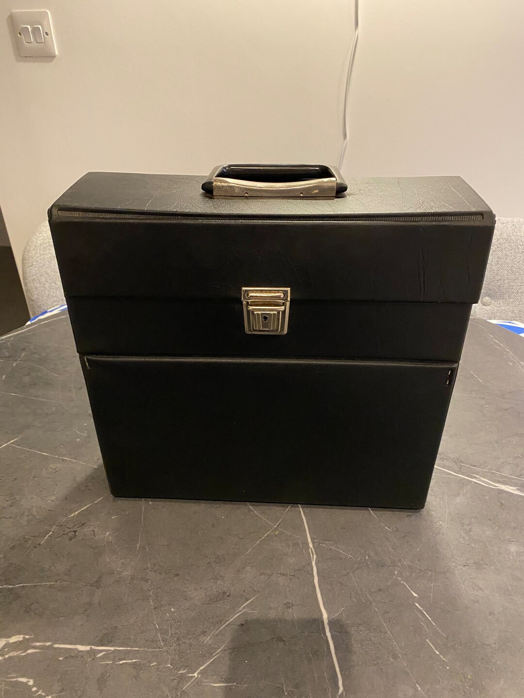Vintage 1970s Vinyl Storage Case in Black Etsy