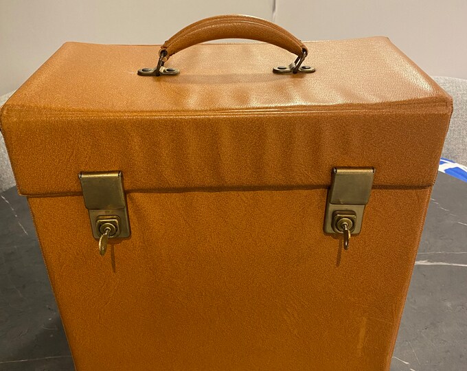 Vintage 1970s Record Storage / Carry Case Finished in Tan Etsy