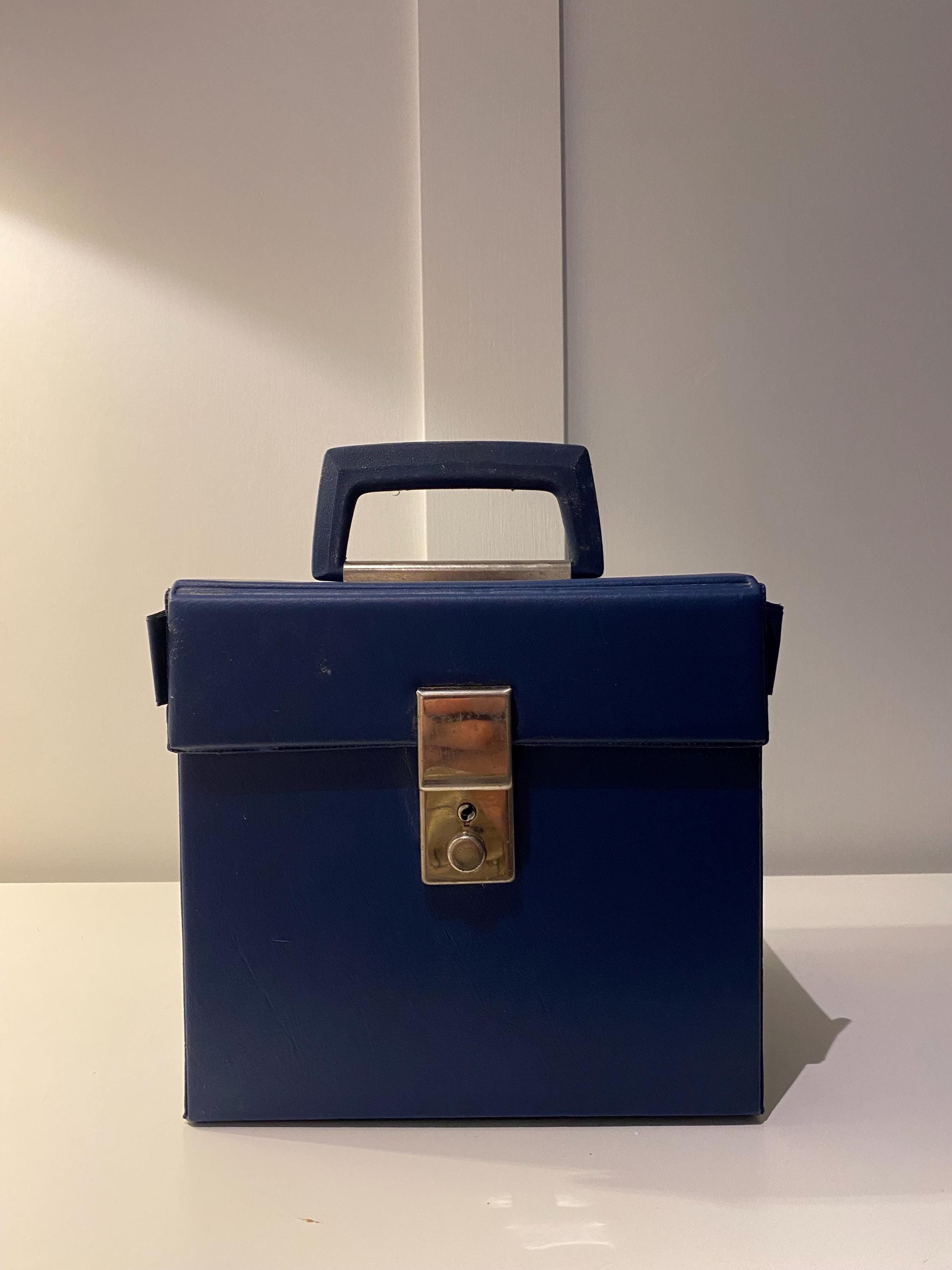 1970 年代のヴィンテージ 7 インチ レコード ケース。ロイヤル ブルー