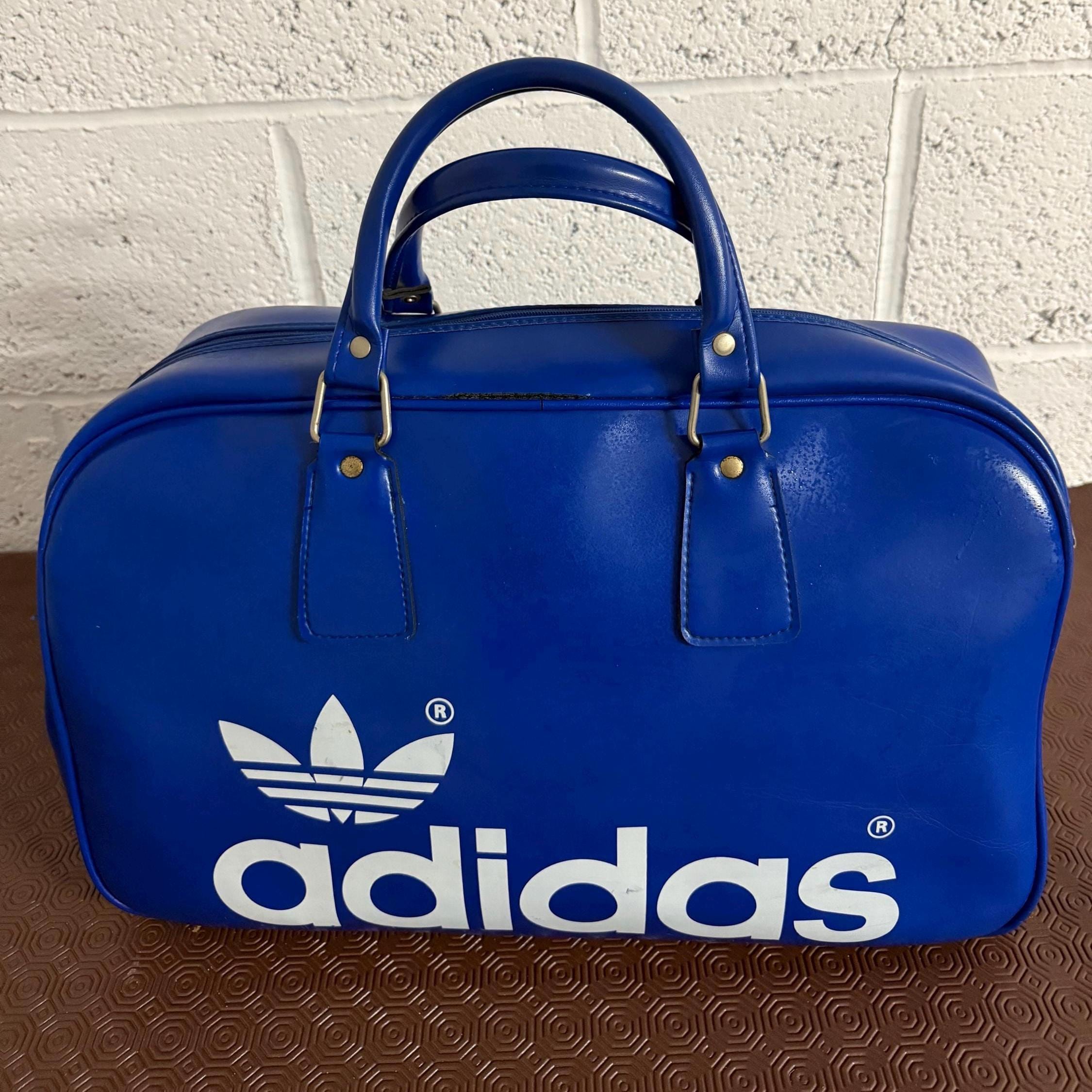 Adidas Bag, 1970's ,finished in Blue With White Logo . Peter Black