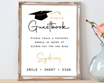 Grad party guest book - Graduation polaroid guest book - photo guest book - 8&quot;x10&quot; - 5&quot;x7&quot; PRINTABLE