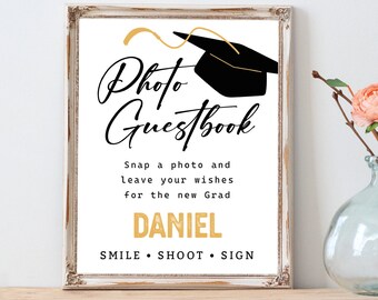 Grad party guest book - Graduation polaroid guest book - photo guest book - 8&quot;x10&quot; - 5&quot;x7&quot; PRINTABLE