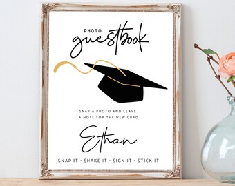 Grad party guest book - Graduation polaroid guest book - photo guest book - 8&quot;x10&quot; - 5&quot;x7&quot; PRINTABLE