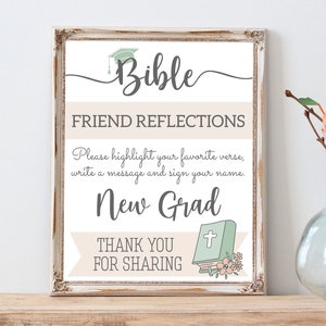 Grad Bible Guest Book Sign - 8&quot;x10&quot; PRINTABLE