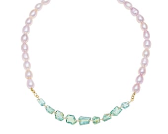 Collier Sautoir Perles Nacre Années 80 - Longueur 66 Cm, Plaqué Argent, Neuf Sans Emballage