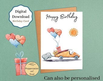 Printable Happy Birthday Greeting Card With 'happy | Etsy