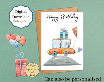 Printable Happy Birthday Greeting Card With 'happy | Etsy
