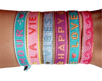 Vrolijke lint/festival armbandjes