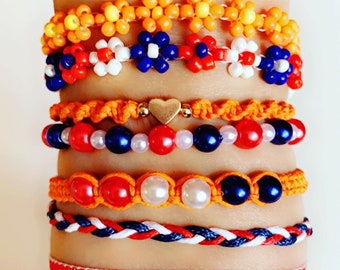 Koningsdag armband rood/ wit/ blauw/ oranje