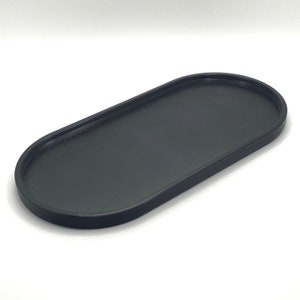 Elegant Black Oval Vanity Tray | Versatile Home Decor Organizer | Tabletop Styling Essential