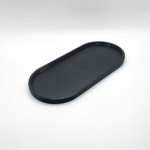 Elegantes schwarzes Oval Waschtisch | Vielseitiger Home Decor Organizer | Tabletop Styling Essential