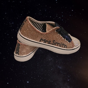 Personalized sneakers, bridal sneakers, wedding sneakers, bling sneakers