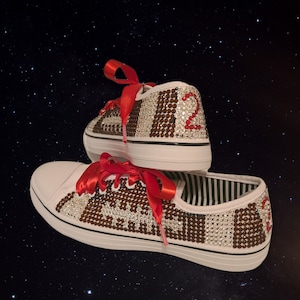 Football shoes, bling sneakers, ribbon shoes, rhinestone shoes