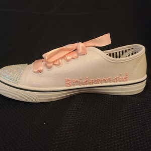 Pearl shoes, bridal sneakers, wedding sneakers, ribbon shoes, glitter shoes, bling sneakers