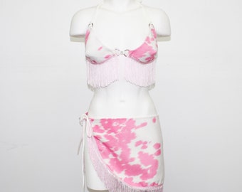 Savannah Cow Bikini Gift Set - Pink