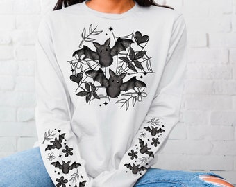 Floral Bat Sweatshirt Its Fricken Bats Shirt Bats Sweatshirt Matching Sleeves Spooky Season Halloween Sweatshirts For Women Trending Shirts