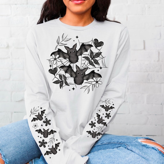 Floral Bat Sweatshirt Its Fricken Bats Shirt Bats Sweatshirt Matching Sleeves Spooky Season Halloween Sweatshirts For Women Trending Shirts
