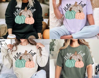 Hello Fall PNG Fall Pumpkin Png Trendy Fall Digital Download Autumn Png Preppy Fall Shirt Design Thankful Pumpkin Fall Png Fall Png Bundle