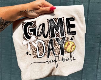 Game Day Softball DTF Transfer Coquette Softball Ready To Press Transfer Softball Shirt DTF Transfer Game Day Transfer
