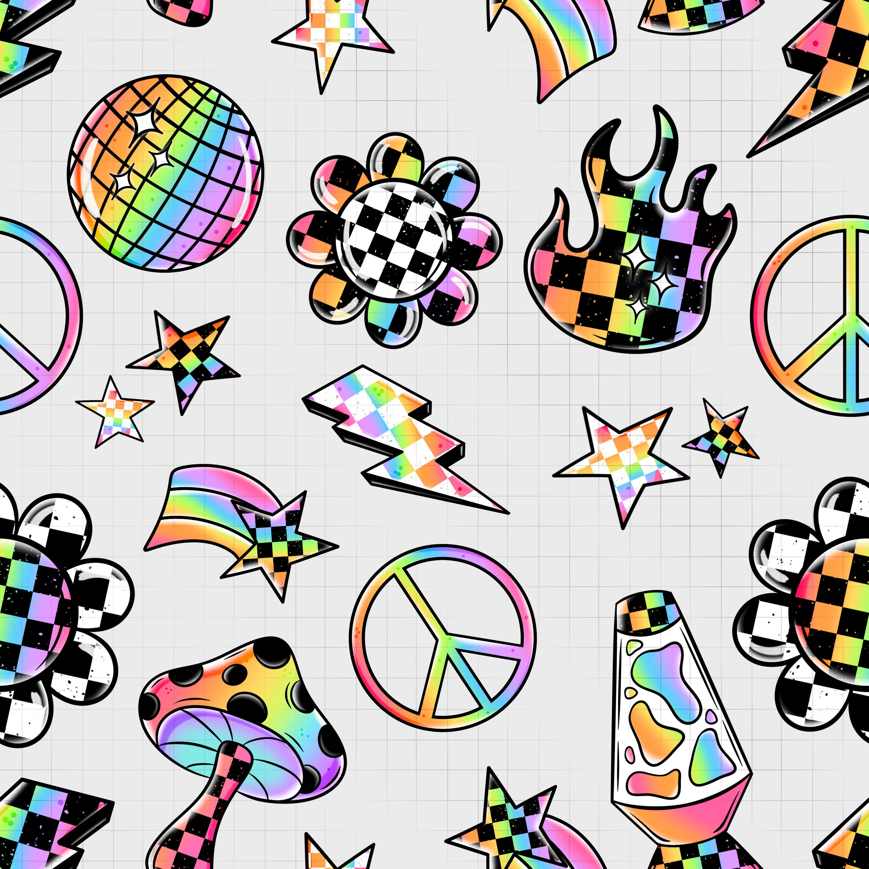 90s Retro Seamless Pattern Neon Tye Dye Seamless File Lava Lamp Groovy ...