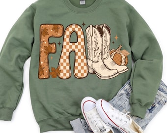 Western Fall Png Fall Cowboy Boots Digital Download Cowboy Checkered Fall Png Cowboy Boots Pumpkins Png Autum Shirt Design Western Halloween