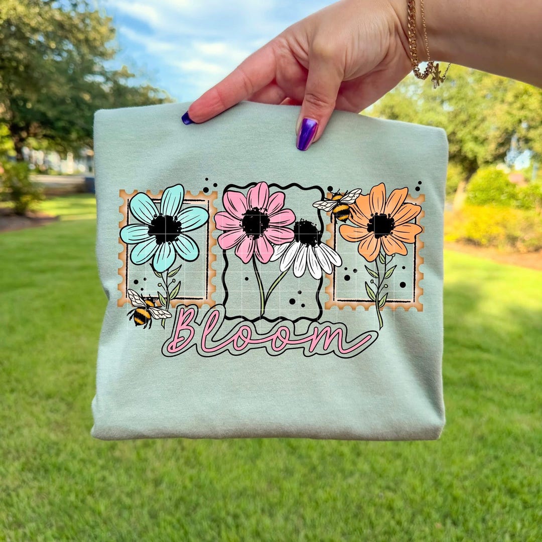 Bloom DTF Transfer Spring Ready to Press Transfers Wildflowers DTF ...