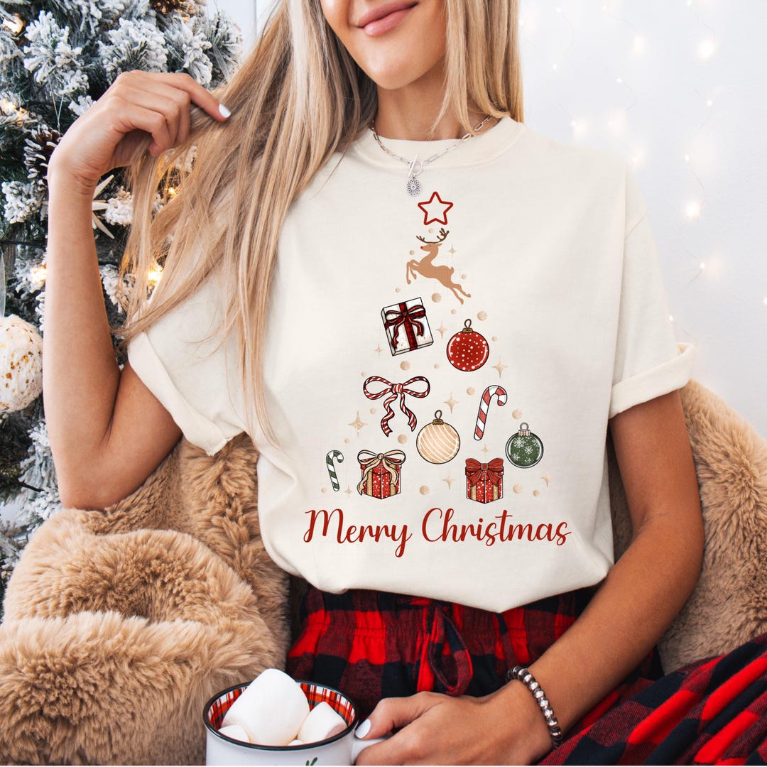 Merry Christmas Tree Png Christmas Shirt Design Decorated Christmas ...