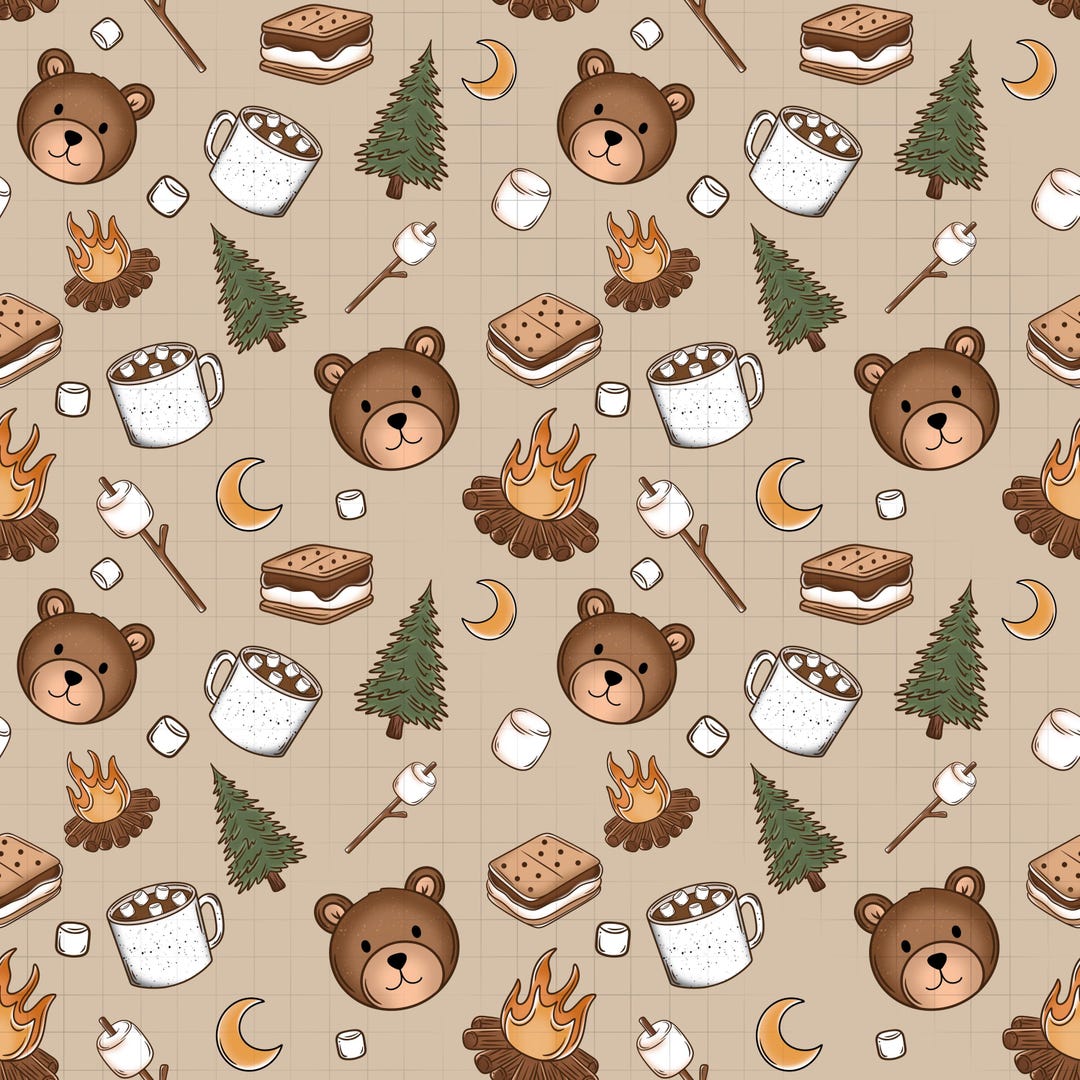 Camping Seamless Pattern Nature Camping Outdoors Seamless File Camping ...