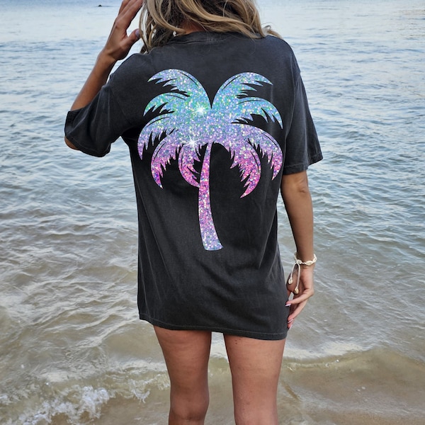 Glitter Palm Tree Png, Summer Shirt Designs, Beach Png, Palm Tree Shirt Png, Faux Sequin Palm Tree, New Shirt Designs, Spring Break Png