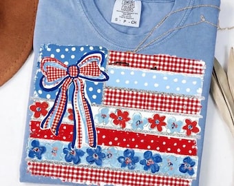 Coquette Flag DTF Transfer Patriotic Flag Transfer Fourth of July Direct to Film Transfer American Flag DTF Transfer
