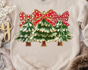 Coquette Colorful Christmas Png, Glitter Christmas Tree Png, Tree With Bow, Christmas Tree Png, Red Christmas Png, Trendy Christmas Png