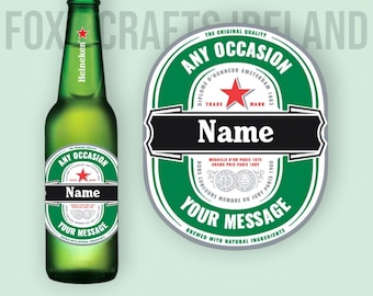 Customized Beer Label, Personalized Label Sticker, Beer Lover Gift, Party Decor, Home Brew Decor