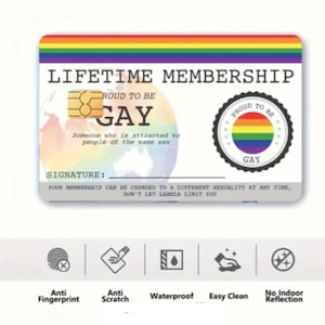 Gay-lidmaatschapsgeld Creditcardskin, aangepaste kaartomslag, kaartomslagontwerp, stijlvol kaartaccessoire, huidbeschermer kaart