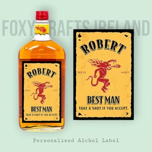 Custom Cinnamon Whiskey Label, Personalized Bottle Label, Unique Gift, Liquor Label, Custom Label