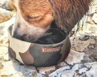 Dog bowl for on the go / to take with you on trips to the beach, café, beer garden optional PERSONALIZED